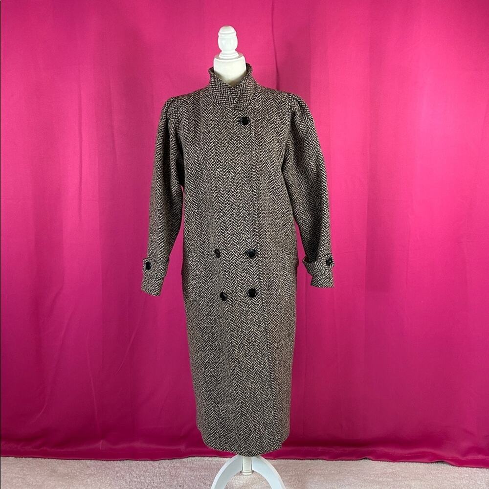 Vintage 80s 90s New York Girl tweed cocoon coat, size 13